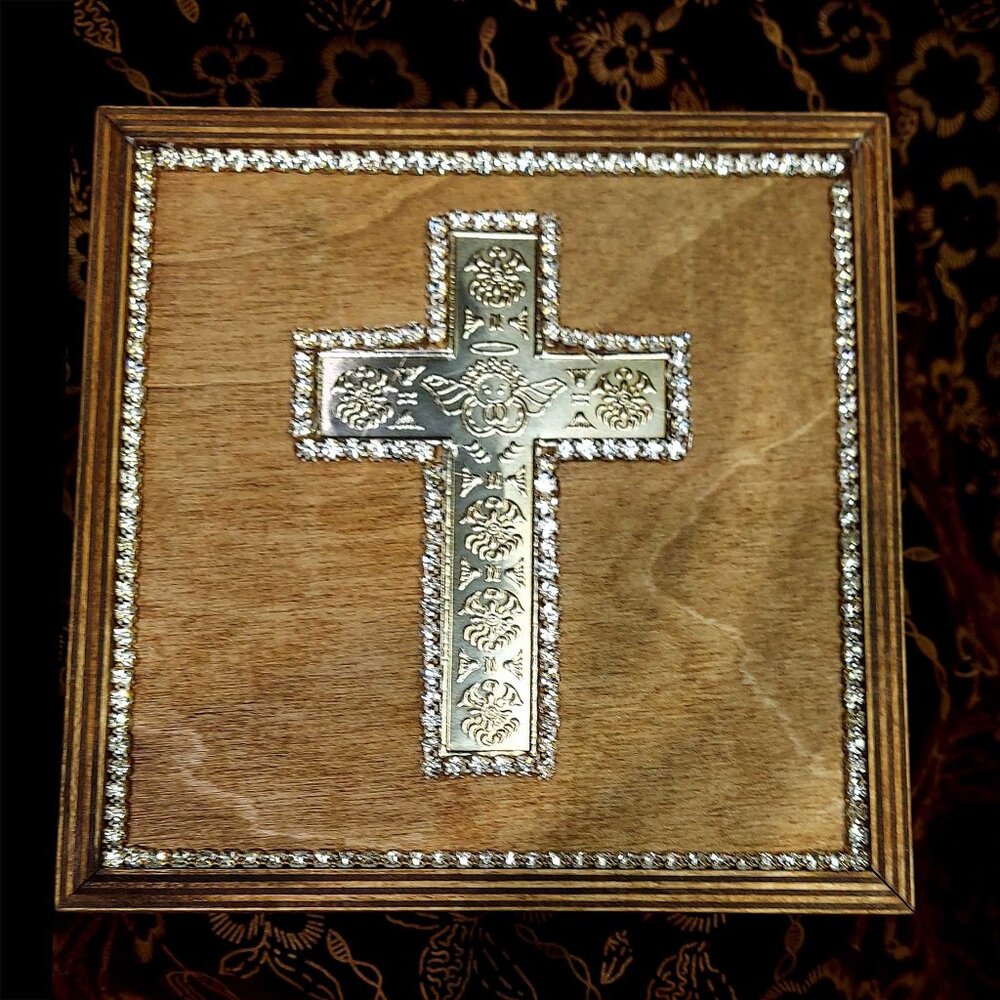 5 Pcs Set de Vela Bautizo en Caja de Madera Baptism Christening Candle Gift Set